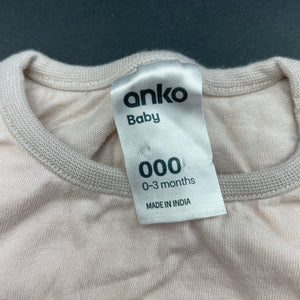 Girls Anko, pink cotton t-shirt / top, bird, EUC, size 000,  
