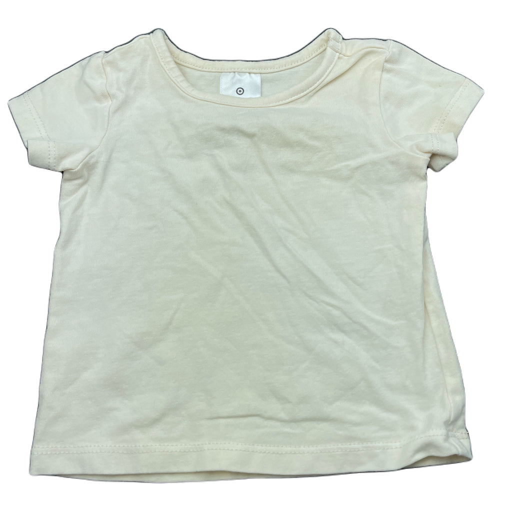 unisex Target, cream stretchy t-shirt / top, EUC, size 000,  