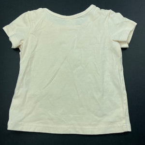 unisex Target, cream stretchy t-shirt / top, EUC, size 000,  