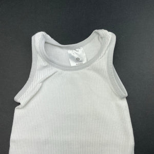 unisex Target, white ribbed cotton singlet top, GUC, size 0000,  