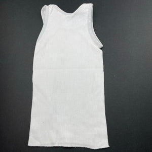 unisex Target, white ribbed cotton singlet top, GUC, size 0000,  