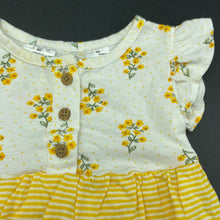 Load image into Gallery viewer, Girls Carters, yellow floral cotton romper, EUC, size 0,  