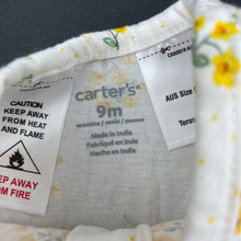 Load image into Gallery viewer, Girls Carters, yellow floral cotton romper, EUC, size 0,  