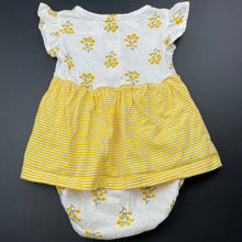 Load image into Gallery viewer, Girls Carters, yellow floral cotton romper, EUC, size 0,  