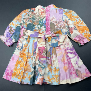 Girls SHEIN, lightweight colourful floral long sleeve dress, EUC, size 00, L: 36cm