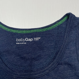 Boys GAP, navy marle singlet / tank top, GUC, size 2,  