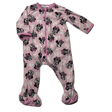 Load image into Gallery viewer, Girls Disney, Minnie Mouse soft fleece zip coverall / romper, GUC, size 0,  