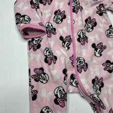 Load image into Gallery viewer, Girls Disney, Minnie Mouse soft fleece zip coverall / romper, GUC, size 0,  