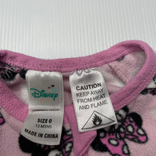 Load image into Gallery viewer, Girls Disney, Minnie Mouse soft fleece zip coverall / romper, GUC, size 0,  