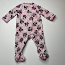 Load image into Gallery viewer, Girls Disney, Minnie Mouse soft fleece zip coverall / romper, GUC, size 0,  