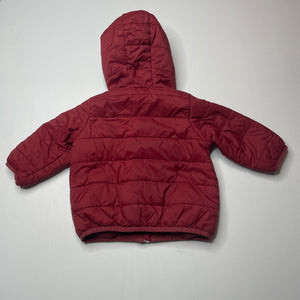 unisex Anko, red hooded jacket / coat, GUC, size 0,  