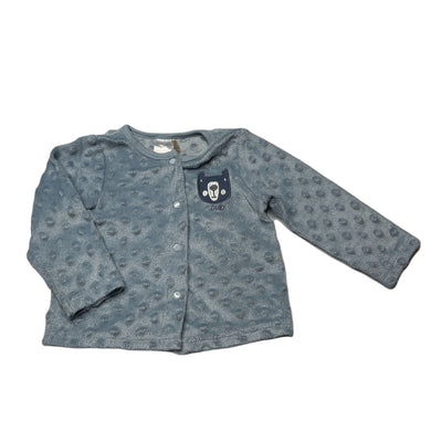 unisex Baby Gear, blue fleece lightweight long sleeve top, GUC, size 0,  