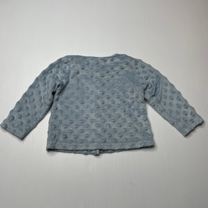 unisex Baby Gear, blue fleece lightweight long sleeve top, GUC, size 0,  