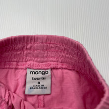 Load image into Gallery viewer, Girls Favourites, pink cotton shorts, elasticated, GUC, size 0,  