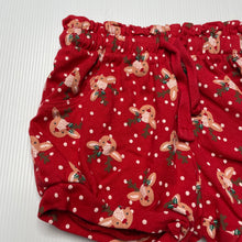 Load image into Gallery viewer, Girls Baby Berry, red cotton Christmas shorts, elasticated, GUC, size 0,  
