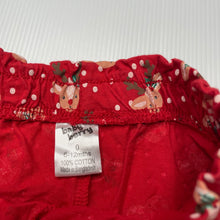 Load image into Gallery viewer, Girls Baby Berry, red cotton Christmas shorts, elasticated, GUC, size 0,  