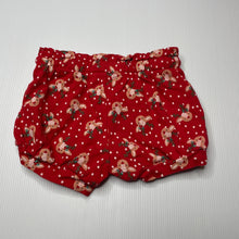 Load image into Gallery viewer, Girls Baby Berry, red cotton Christmas shorts, elasticated, GUC, size 0,  