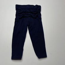 Load image into Gallery viewer, Girls Dymples, navy stretchy ruffle leggings / bottoms, EUC, size 0,  