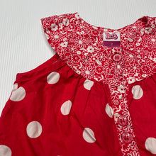 Load image into Gallery viewer, Girls H&amp;T, red &amp; white spot lightweight cotton top, EUC, size 2,  