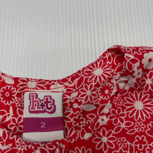 Load image into Gallery viewer, Girls H&amp;T, red &amp; white spot lightweight cotton top, EUC, size 2,  