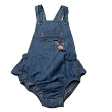 Load image into Gallery viewer, Girls OVERDO, chambray cotton ruffle romper, GUC, size 2-3,  