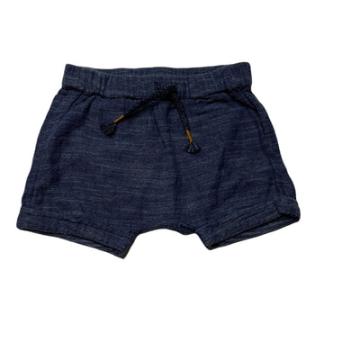 Boys Anko, blue organic cotton shorts, elasticated, GUC, size 0,  