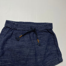 Load image into Gallery viewer, Boys Anko, blue organic cotton shorts, elasticated, GUC, size 0,  