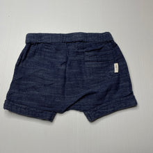 Load image into Gallery viewer, Boys Anko, blue organic cotton shorts, elasticated, GUC, size 0,  