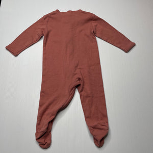 unisex Anko, soft organic cotton zip coverall / romper, FUC, size 000,  