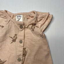 Load image into Gallery viewer, Girls Anko, pink organic cotton romper, cockatoos, GUC, size 0000,  