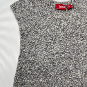 Girls Sprout, grey boucle knit dress, EUC, size 0, L: 38cm