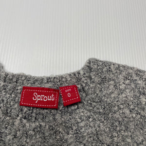 Girls Sprout, grey boucle knit dress, EUC, size 0, L: 38cm