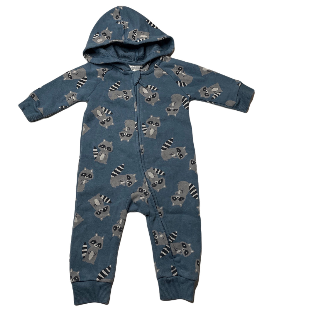 Boys Anko, fleece lined zip hooded romper, GUC, size 00,  