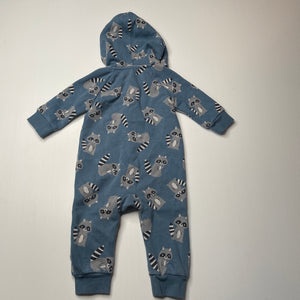 Boys Anko, fleece lined zip hooded romper, GUC, size 00,  