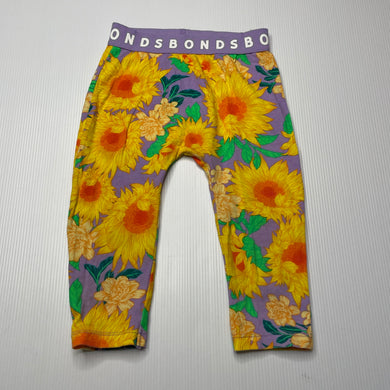 Girls Bonds, colourful floral leggings, elasticated, EUC, size 0,  