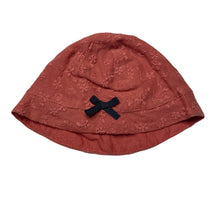 Load image into Gallery viewer, Girls M&amp;S, cotton lined floral lace hat / beanie, EUC, size 0,  