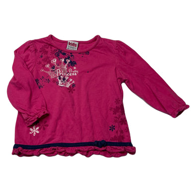 Girls Kids Stuff, pink cotton long sleeve top, FUC, size 1,  