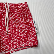 Load image into Gallery viewer, Girls Babes in the Shade, red &amp; white swim shorts, elasticated, EUC, size 4,  