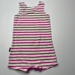Girls Bonds, pink stripe stretchy chesty singletsuit romper, GUC, size 0,  