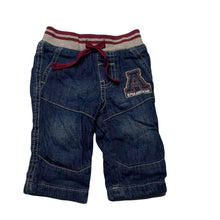 Load image into Gallery viewer, Boys Tiny Little Wonders, cotton lined denim pants, elasticated, GUC, size 000,  