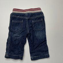 Load image into Gallery viewer, Boys Tiny Little Wonders, cotton lined denim pants, elasticated, GUC, size 000,  