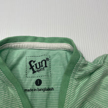 Load image into Gallery viewer, Boys Fun Spirit, green stripe cotton t-shirt / top, GUC, size 1,  