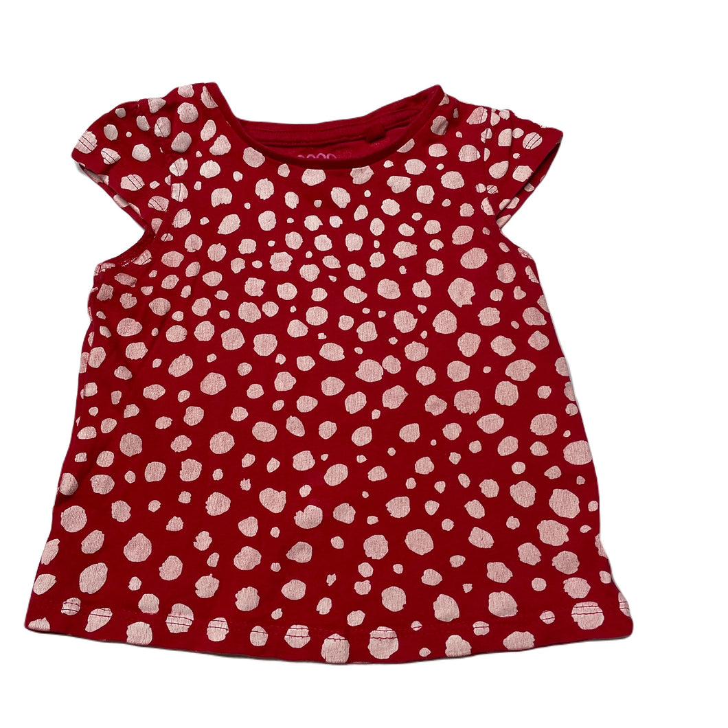 Girls Mango, red & white cotton top, FUC, size 2,  