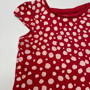 Girls Mango, red & white cotton top, FUC, size 2,  