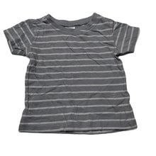 Load image into Gallery viewer, Boys Anko, grey stripe cotton t-shirt / top, EUC, size 00,  