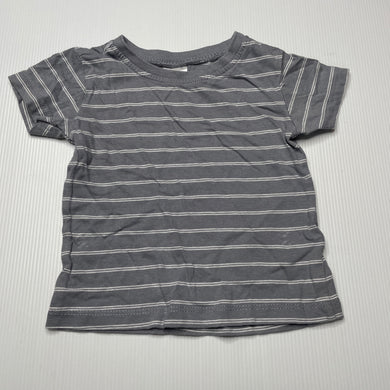 Boys Anko, grey stripe cotton t-shirt / top, EUC, size 00,  