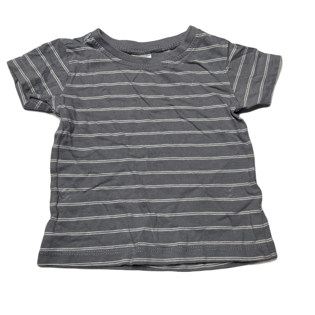 Boys Anko, grey stripe cotton t-shirt / top, EUC, size 00,  