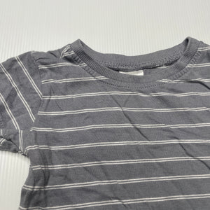 Boys Anko, grey stripe cotton t-shirt / top, EUC, size 00,  