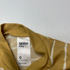 unisex Anko, long sleeve rashie / swim top, EUC, size 0,  