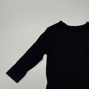 unisex Anko, black cotton long sleeve t-shirt / top, EUC, size 1,  